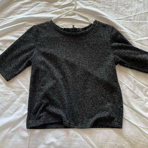 Topshop Cropped Mid-Sleeve Shirt